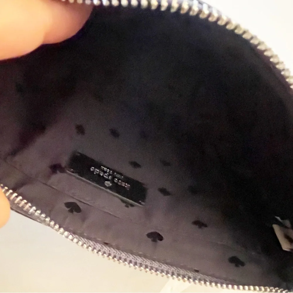 Kate Spade Blue Lola Glitter Dusk Navy PVC Small Crossbody Bag‎ WKR00081 Zipper